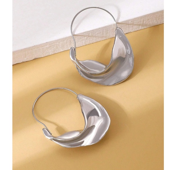 Large Hoop Statement Earrings - Picture 5 of 6